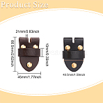 2Pcs 2 Colors Cowhide Men's Belt Pin Buckles, Belt Head Connector, with Brass Screw Rivets, Mixed Color, 66.5x45x21mm, Hole: 40.5x10mm, 1pc/color(AJEW-FG0002-19)