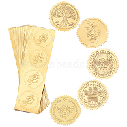 30 Sheets 6 Style Plant & Animal Theme Self Adhesive Gold Foil Embossed Stickers, Medal Decoration Sticker, Mixed Patterns, 5~22x5~6x0.05cm, 5 sheet/style(DIY-CP0006-31)