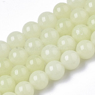 Synthetic Luminous Stone Beads Strands, Round, Light Green, 8x8mm, Hole: 1mm, about 47~49pcs/strand, 14.17 inch~14.69 inch(G-T129-12E)