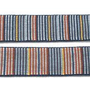 Polyester Stripe Ribbons, Jacquard Ribbons, Marine Blue, 1-1/2 inch(38mm)(SRIB-XCP0001-20B)