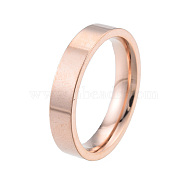 201 Stainless Steel Plain Band Ring for Women, Rose Gold, Inner Diameter: 17mm(RJEW-N043-12RG)