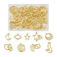36Pcs 9 Styles Alloy Open Back Bezel Pendants, for DIY UV Resin, Epoxy Resin, Pressed Flower Jewelry, Mixed Shapes, Golden, 20~42x16.5~33x1.5~2.7mm, Hole: 2~3mm, 4pcs/style(FIND-CW0001-22)