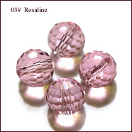 Imitation Austrian Crystal Beads, Grade AAA, Faceted(96 Facets), Round, Pink, 8mm, Hole: 0.9~1mm(SWAR-F073-8mm-03)