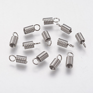 304 Stainless Steel Cord Ends, End Caps, Column, Stainless Steel Color, 10x4mm, Hole: 2.5mm, Inner: 3mm(STAS-F141-21P-10x4)