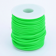 Hollow Pipe PVC Tubular Synthetic Rubber Cord, Wrapped Around White Plastic Spool, Lime, 4mm, Hole: 2mm, about 16.4 yards(15m)/roll(RCOR-R007-4mm-03)