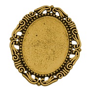 Alloy Cabochon Settings, Cadmium Free & Lead Free, DIY Material for Hair Accessories, Antique Golden, Size: about 54mm long, 45mm wide, 2mm thick, Tray: about 40mm inner long, 30mm inner wide(X-PALLOY-A15623-AG)