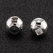 Brass Beads, Long-Lasting Plated, Cube, 925 Sterling Silver Plated, 5x5x5mm, Hole: 1.8mm(KK-H759-05C-S)