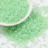 Cylinder Seed Beads, Ceylon, Round Hole, Uniform Size, Pale Green, 2x1.5mm, Hole: 0.8mm, about 888pcs/10g(X-SEED-H001-E14)