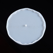 Silicone Molds, Resin Casting Molds, For UV Resin, Epoxy Resin Jewelry Making, Flat Round Tray, White, 155x7mm, Inner Diameter: 147mm(X-DIY-L021-41A)