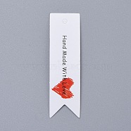 Christmas Kraft Paper Tags, Gift Tags Hang Labels, for Arts Crafts Wedding Christmas Festival, White, 6.9x2x0.04cm, Hole: 3mm(CDIS-E010-01B)