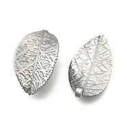 Tarnish Resistant 304 Stainless Steel Leaf Pendants, Stainless Steel Color, 42x25x1mm, Hole: 3mm(STAS-S040-06P)