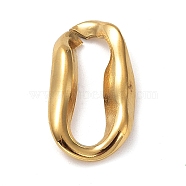Ion Plating(IP) 304 Stainless Steel Linking Rings, Irregular Oval Connector, Real 18K Gold Plated, 18.5x10x2mm, Inner Diameter: 14x4mm(STAS-M323-46G)