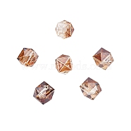 Two Tone Transparent Spray Painted Acrylic Bead, Polygon, Camel, 7.5x8x8mm, Hole: 1.8mm(X-ACRP-T005-26A)