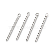 304 Stainless Steel Pendants, Column, Stainless Steel Color, 28x3x1.5mm, Hole: 1.6mm(STAS-Z034-20-20B-P)