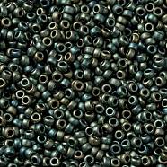MIYUKI Round Rocailles Beads, Japanese Seed Beads, 15/0, (RR2008) Matte Metallic Patina Iris, 1.5mm, Hole: 0.7mm, about 27777pcs/50g(SEED-X0056-RR2008)