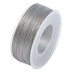 1*7 304 Stainless Steel Wire, Round with Spool, Stainless Steel Color, 23 Gauge, 0.6mm, about 328.08 Feet(100m)/Roll(TWIR-WH0002-18B)