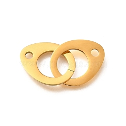 304 Stainless Steel Linking Rings, Teardrop, Golden, 37.5mm, Hole: 2.8mm(STAS-D288-01C-G)