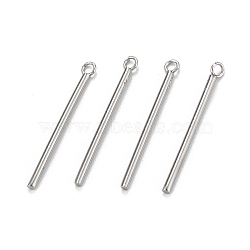 Tarnish Resistant 304 Stainless Steel Pendants, Column, Stainless Steel Color, 28x3x1.5mm, Hole: 1.6mm(STAS-Z034-20-20B-P)