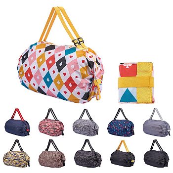 Polyester Portable Shopping Bag, Collapsible Shopping Bag, High-capacity, Colorful, 81~81.5x7.8~80x0.7~0.8cm