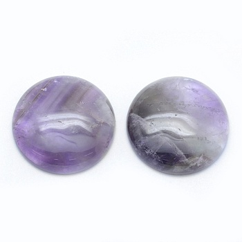 Natural Amethyst Cabochons, Flat Round, 30x8mm