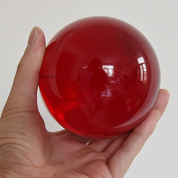 Glass Display Decorations, Crystal Ball, Round, Red, 20mm