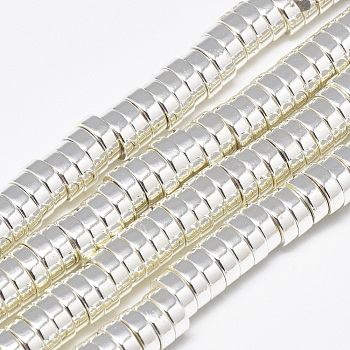 Electroplate Non-magnetic Synthetic Hematite Beads Strands, Heishi Beads, Flat Round/Disc, 6x2mm, Hole: 2.5mm, about 175pcs/strand, 16.1 inch