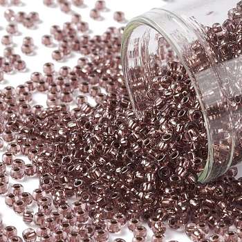TOHO Round Seed Beads, Japanese Seed Beads, (746) Copper Lined Light Amethyst, 11/0, 2.2mm, Hole: 0.8mm, about 1110pcs/10g
