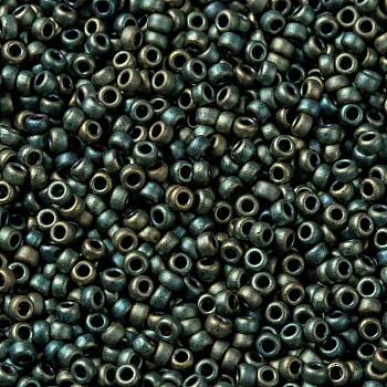 MIYUKI Round Rocailles Beads, Japanese Seed Beads, 15/0, (RR2008) Matte Metallic Patina Iris, 1.5mm, Hole: 0.7mm, about 27777pcs/50g