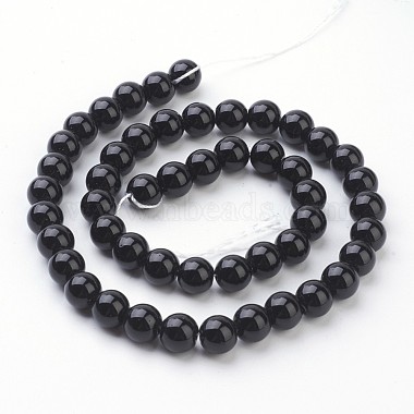 synthétiques pierre noire brins de perles(GSR4mmC044)-3