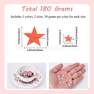 180g 6 スタイル PVC プラスチック スパンコール 紙吹雪(AJEW-SP0001-97)-2