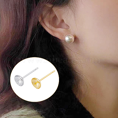 32Pcs 8 Style Rack Plating Brass Stud Earring Findings(KK-FH0005-67)-5