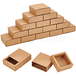 Kraft Paper Storage Gift Drawer Boxes, Gift Packaging Case for Wedding Party Supplies, BurlyWood, Square, 8.3x8.3x3.2cm(CON-WH0095-56A)