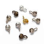 Brass Bead Tips, Mixed Color, 11x6mm, Hole: 3mm, Inner Diameter: 3mm(KK-N0070-01-A)