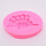 Ocean Series Conch Shape Fondant Molds, Food Grade Silicone Molds, For DIY Cake Decoration, Chocolate, Candy, UV Resin & Epoxy Resin Craft Making, Pink, 89.5x59.5x22.5mm, Inner Size: 68.5x36mm(DIY-WH0181-40)