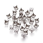 Square Brass Sew on Prong Settings, Rhinestone Claw Settings, Platinum, 6x6x0.25mm, Fit for SS28 Diamond Shape Rhinestone, about 2000pcs/bag(KK-O084-05-6x6mm)
