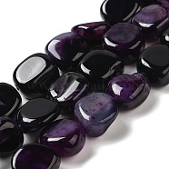 Natural Agate Beads Strands, Dyed & Heated, Nuggets, Tumbled Stone, Indigo, 14~15x10~14x8~9.5mm, Hole: 1.6mm, about 12~13pcs/strand, 7.09~7.48''(18~19cm)(G-H295-D01-04)