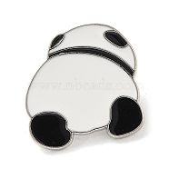 Panda Enamel Pin, Alloy Brooch for Backpack Clothes, White, 20x23x2mm(JEWB-P036-A01)