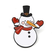 Christmas Theme Enamel Pin, Electrophoresis Black Plated Alloy Badge for Backpack Clothes, Snowman, 37x27x1.5mm(JEWB-A014-01C)