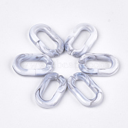 Acrylic Linking Rings, Quick Link Connectors, For Jewelry Chains Making, Imitation Gemstone Style, Oval, WhiteSmoke, 38.5x23.5x6.5mm, Hole: 24.5x9.5mm, about 140pcs/500g(OACR-S021-22B)