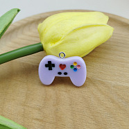 Resin Pendants, with Platinum Plated Iron Loops, Game Controller Charm, Lilac, 20x28mm(RESI-CJC0003-73A)
