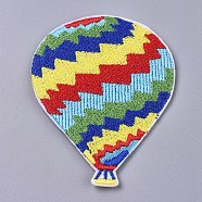Computerized Embroidery Cloth Iron On/Sew On Patches, Costume Accessories, Hydrogen Balloon, Colorful, 76x60x1mm(X-DIY-D030-E09)