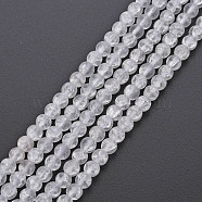 Crackle Glass Beads Strands, Frosted, Round, Clear, 4mm, Hole: 0.8mm, about 98~100pcs/strand, 15.35 inch(39cm)(GLAA-S192-D-006A)