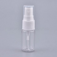 Empty Portable PET Plastic  Spray Bottles, Fine Mist Atomizer, with Dust Cap, Refillable Bottle, White, 7.55x2.3cm, Capacity: 10ml(0.34 fl. oz)(MRMJ-K002-B02)