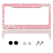 Aluminum Alloy Decoration Frame, for Licence Plate, with Screw & Nut, Rectangle, Flower, 160x310x5mm(AJEW-WH0442-002)
