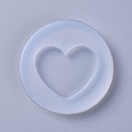 Silicone Molds, Resin Casting Molds, For UV Resin, Epoxy Resin Jewelry Making, Heart, White, 53x8mm, Heart: 25x34mm(X-DIY-L026-021)