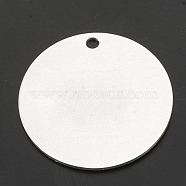 Aluminium Pendants, Laser Cut Pendants, Flat Round, Stamping Blank Tag, Silver, 50x1.5mm, Hole: 3.5mm(ALUM-N001-07A)