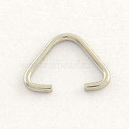 304 Stainless Steel Triangle Rings, Buckle Clasps, Fit For Top Drilled Beads, Webbing, Strapping Bags, Stainless Steel Color, 10x13x1mm(X-STAS-R063-15)