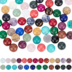 Natural & Synthetic Gemstone Cabochons, Half Round/Dome, 12x5mm, 50pcs/box(G-PH0034-39)