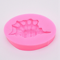 Ocean Series Conch Shape Fondant Molds, Food Grade Silicone Molds, For DIY Cake Decoration, Chocolate, Candy, UV Resin & Epoxy Resin Craft Making, Pink, 89.5x59.5x22.5mm, Inner Size: 68.5x36mm(DIY-WH0181-40)