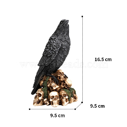 Halloween Resin Figurines, for Home Desktop Decoration, Crow, 95x95x165mm(PW-WG18884-01)